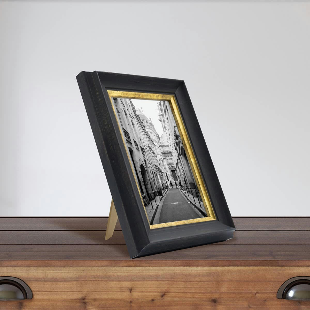 PANDORE - Cadre photo noir et finition doré 10x15 cm résine recyclée