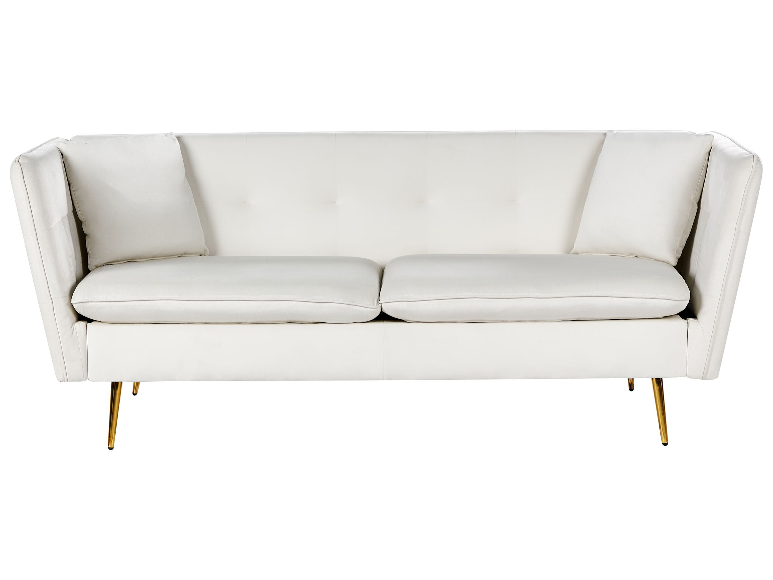 Sofa kanapa welurowa pikowana złamana biel