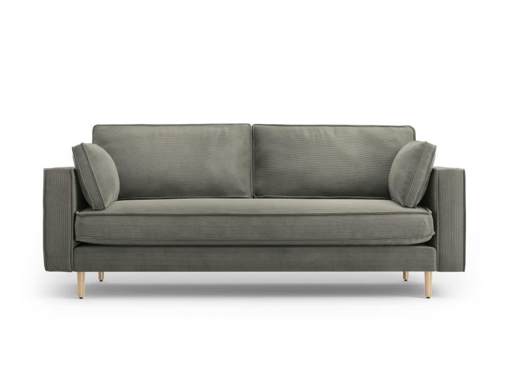 ALEXIS - Canapé 3 places en tissu structuré gris clair