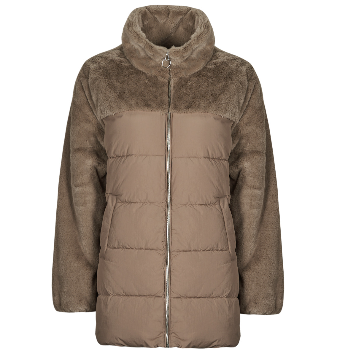 Only - ONLWANJA FUR PUFFER MIX COAT CC OTW - Brown