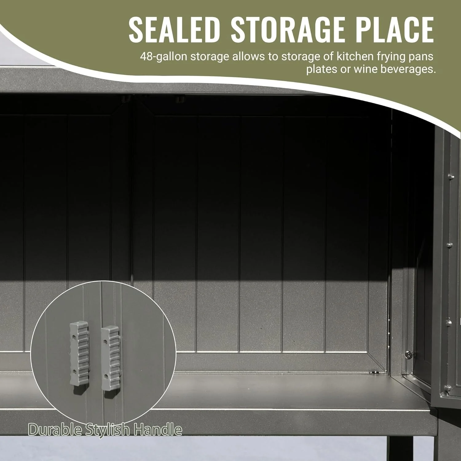 Outdoor Kitchen Island With Storage(no include stool)