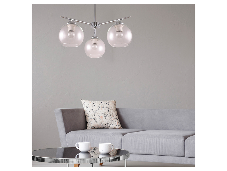 Lampa wisząca Nova 3-punktowa stalowa srebrny