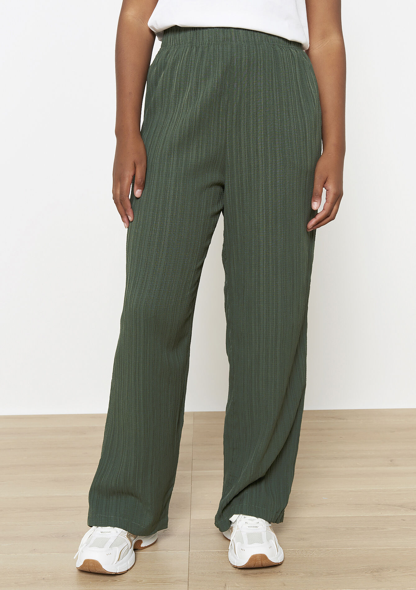 Wijde broek met textuur