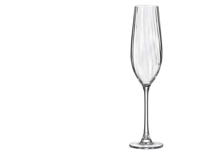 Komplet 2 kieliszków do szampana 260 ml Columba Optic Crystal Bohemia