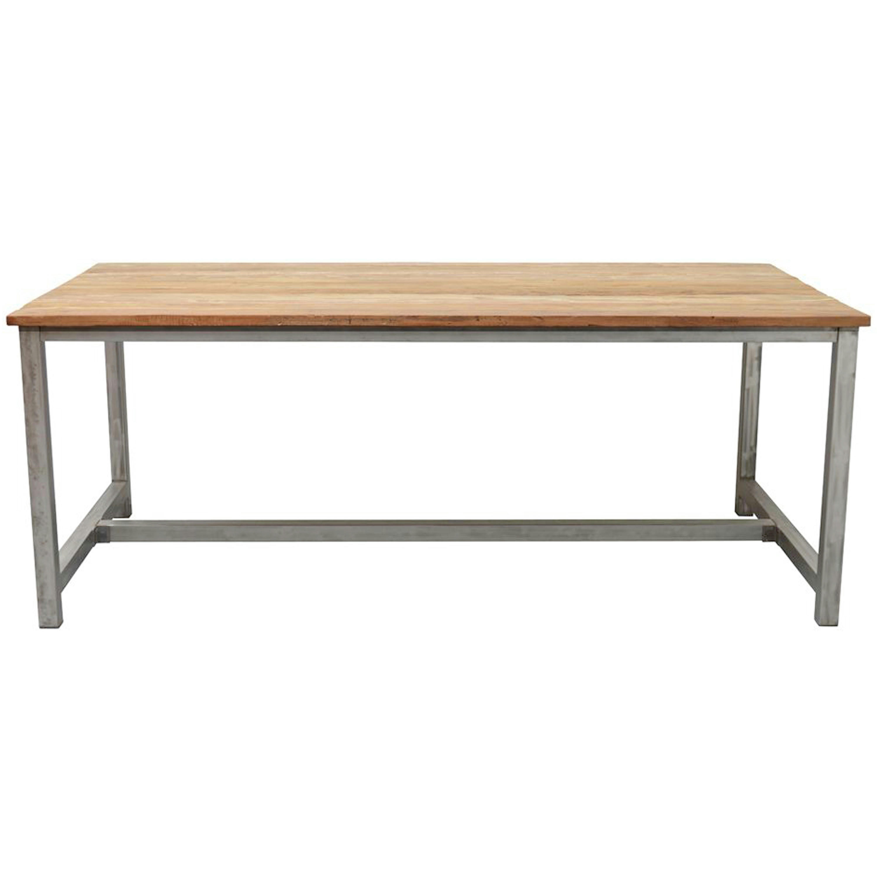 PADANG - PADANG-Table à manger 6/8 personnes L180, Teck massif recyclé et métal