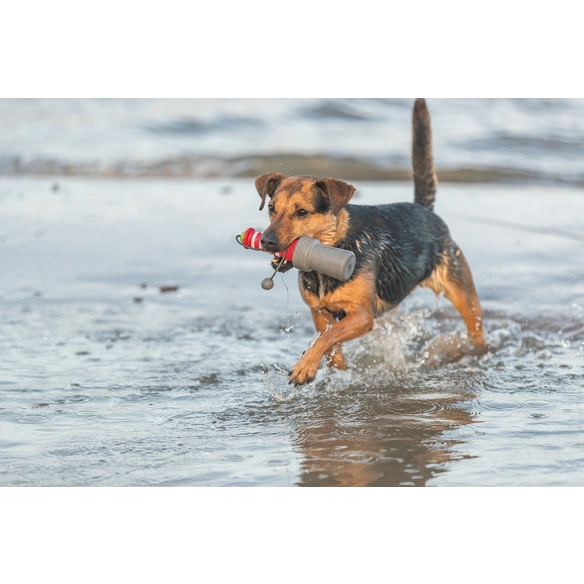 Hundespielzeug, 26 cm, TPR, rot/weiß/grau