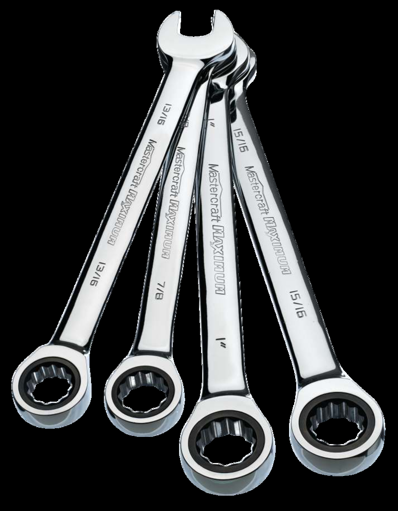 MAXIMUM Professional Grade Ratcheting Wrench Set, 4-pc, Assorted Sizes, SAE