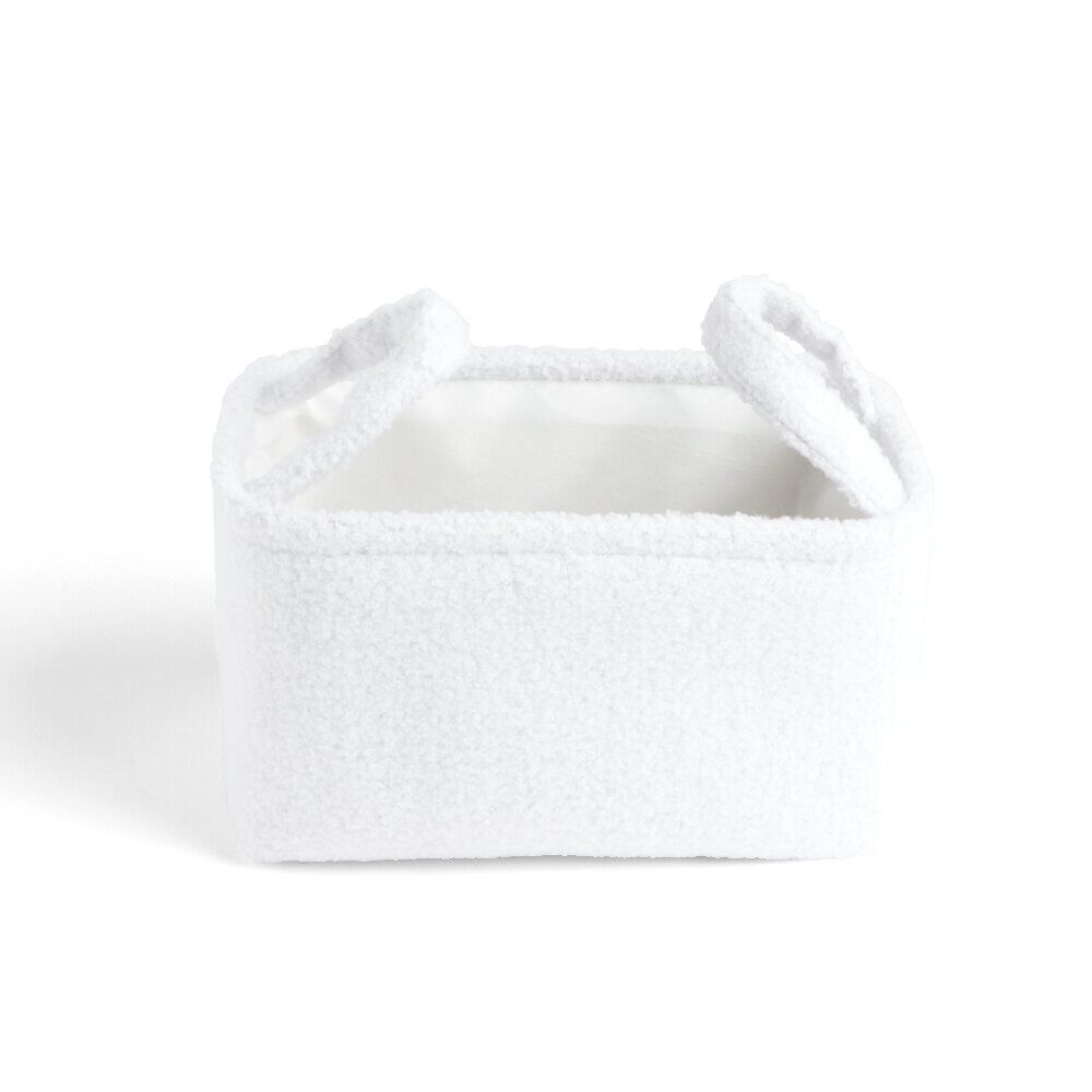 Panière laine bouclée blanche 36x26xH20cm