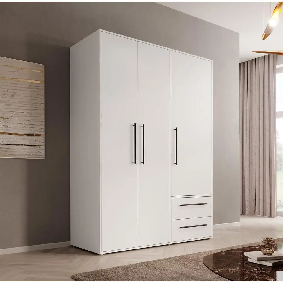 Meubella - Kledingkast Mayen - Wit - 145 cm