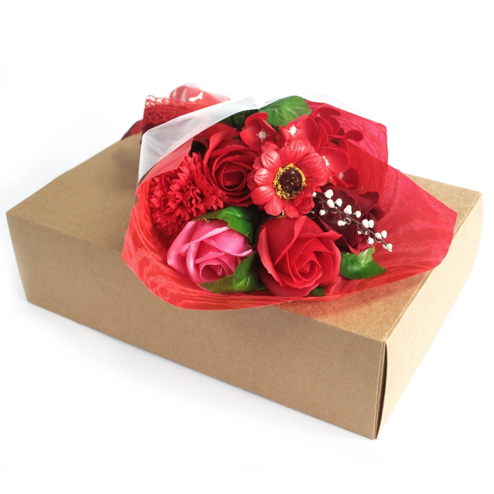 Serenityy Serenityy Boxed Hand Soap Flower Bouquet - Red