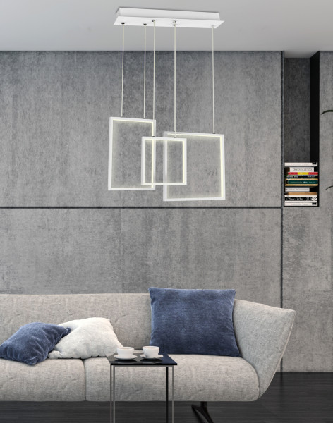 Lampa wisząca Keos biała LED 3x36W Neutralna biel 2600lm Apeti