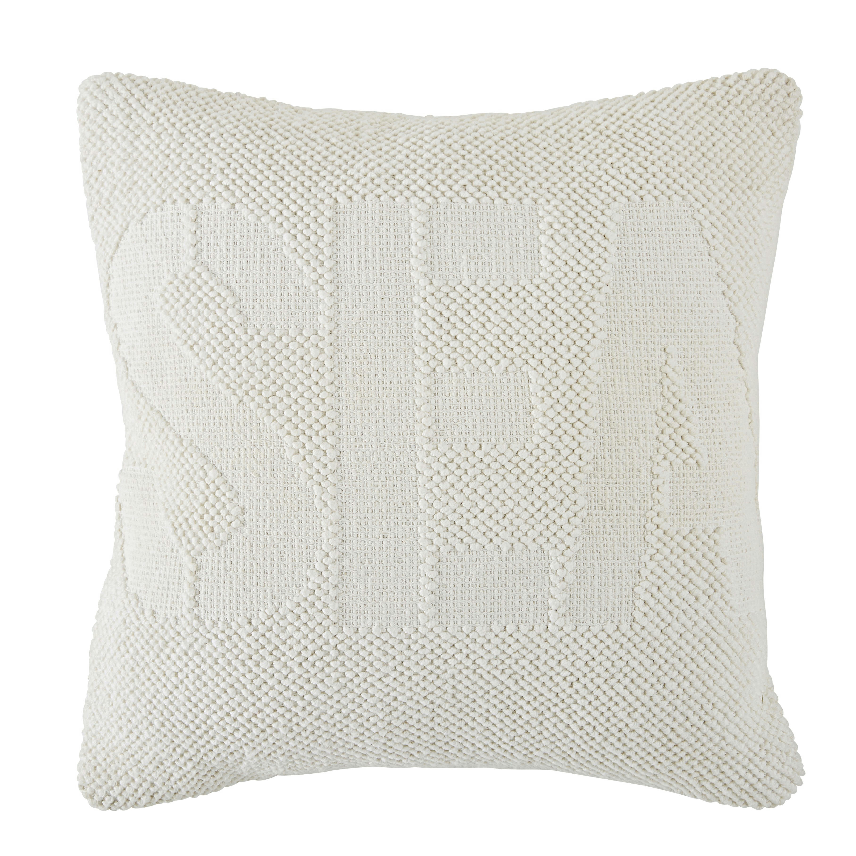 ALCYONE - Coussin en coton tissé beige effet gros grain 45x45