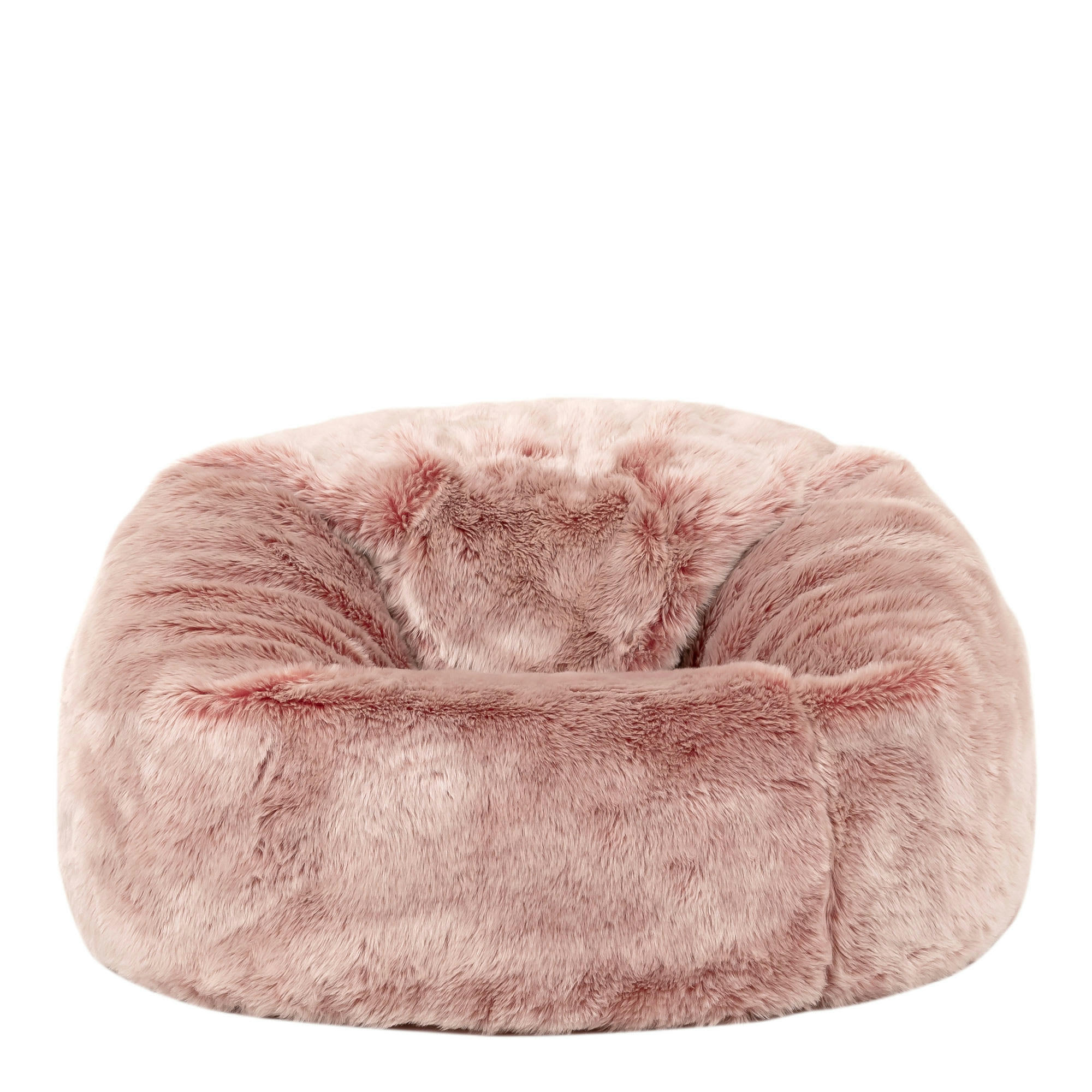 - Pouf enfant fausse fourrure rose poudré