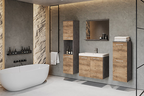 MINIO go for it, Meuble de salle de bain en coleur matera / châtaigne - MOLO