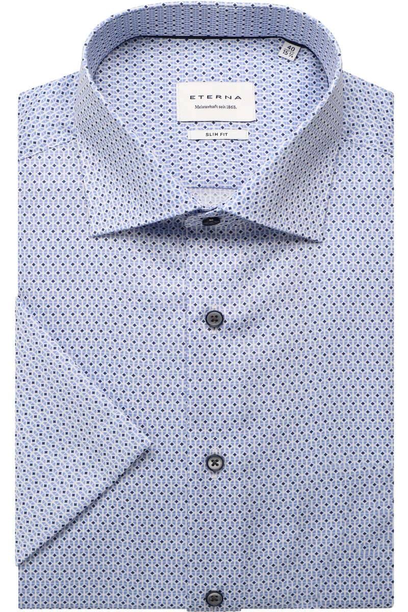 ETERNA Slim Fit Hemd mittelblau, Bedruckt