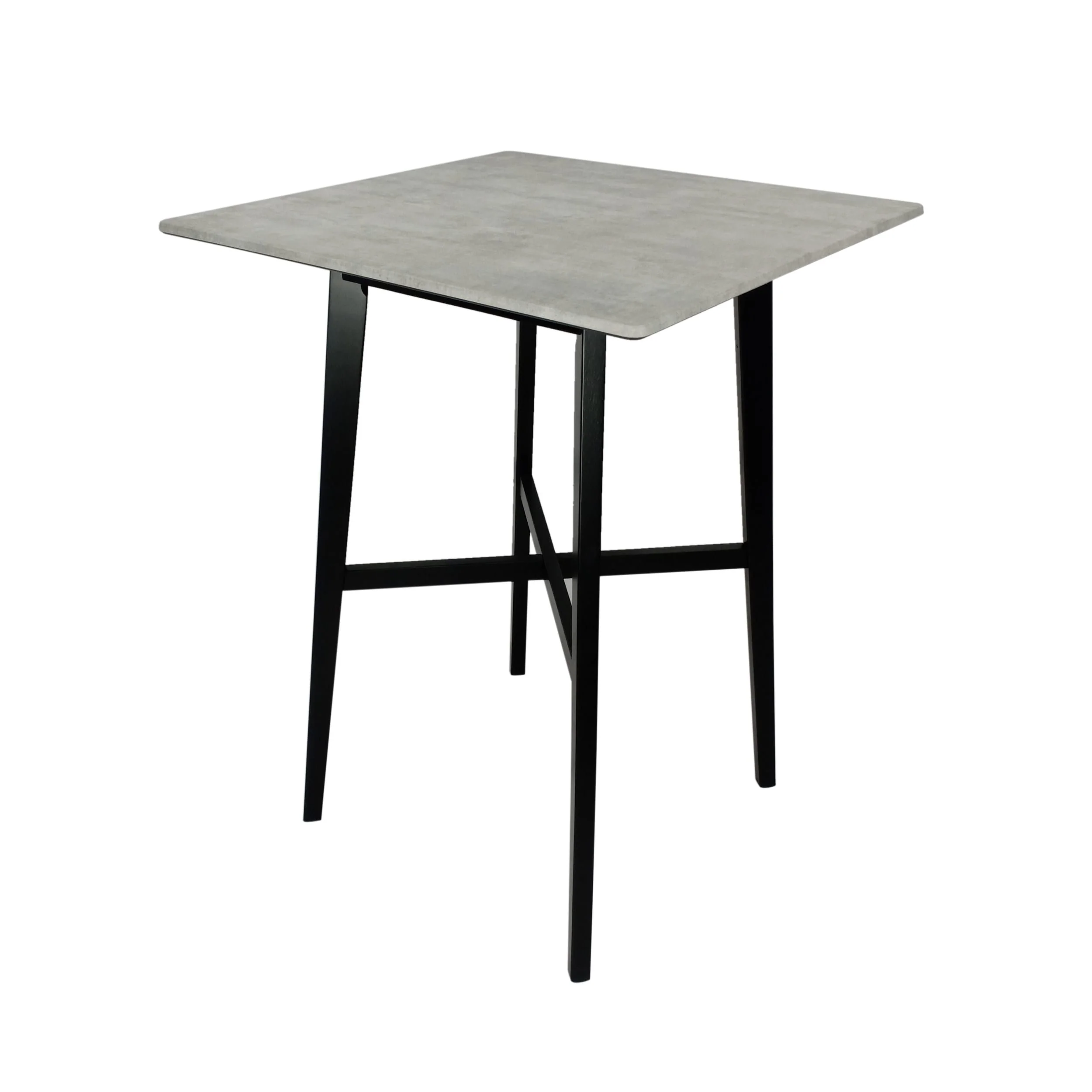 Ashi Bar Height Dining Table, 31 Inch, White Laminate, Black Wood Frame