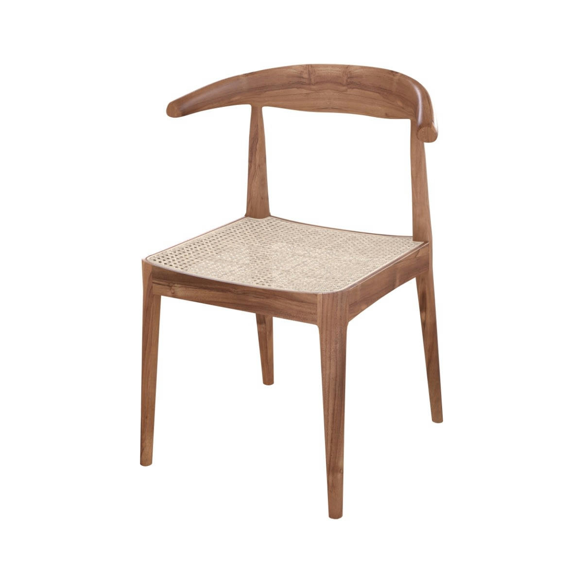 JAVA - Chaise en bois de teck et tressage cannage en rotin