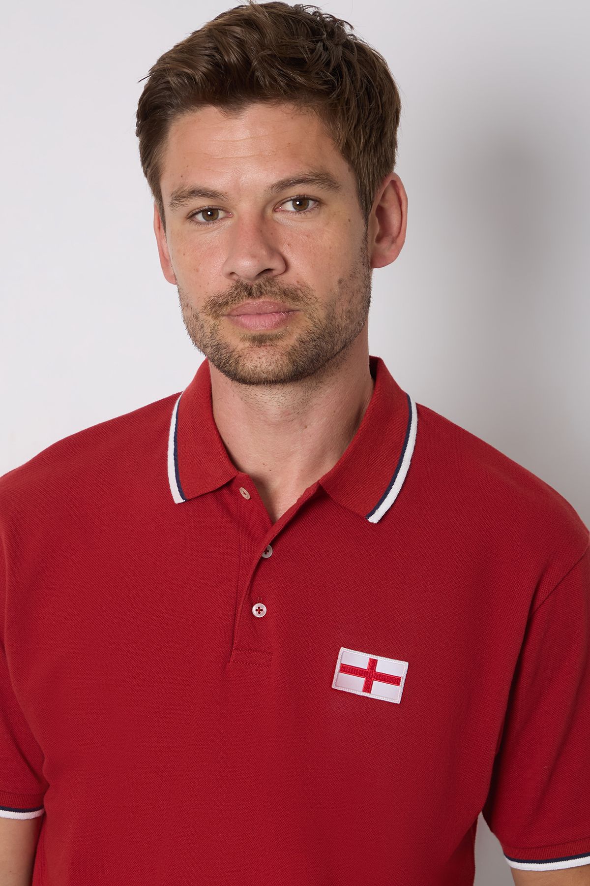 Burton Red England Chest Badge Polo Shirt