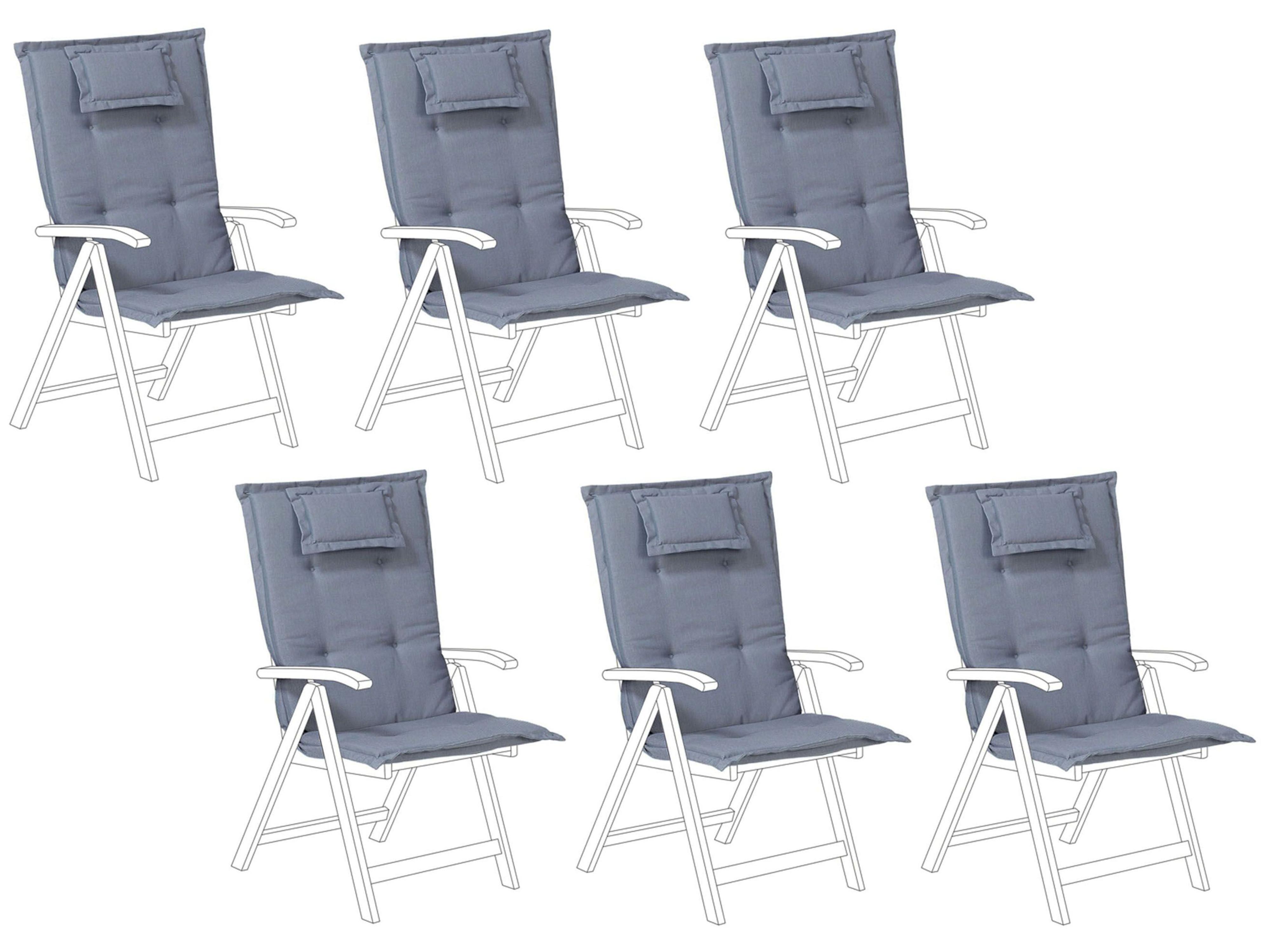 Set of 2 Back/Seat Cushions JAVA/AMANTEA 50 x 70 cm Blue
