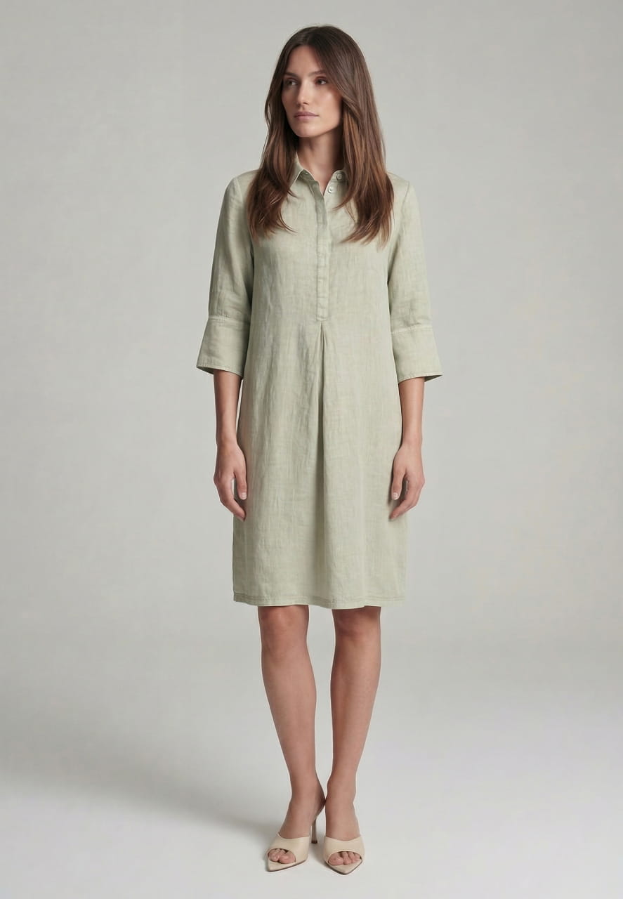 Leinenkleid mit Hemdkragen