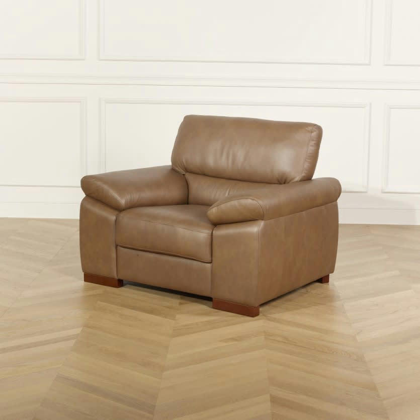 MARCO - Canapé en cuir marron 1 place