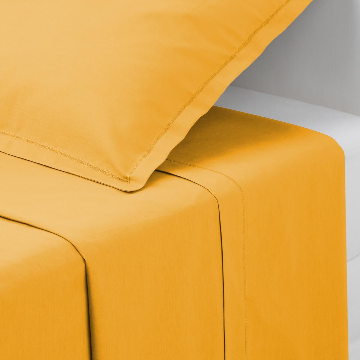 Cotton sheet Mustard yellow, 240x290 cm