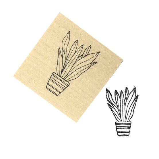 Snake Plant Wooden Stamp 3.8cm x 3.8cm