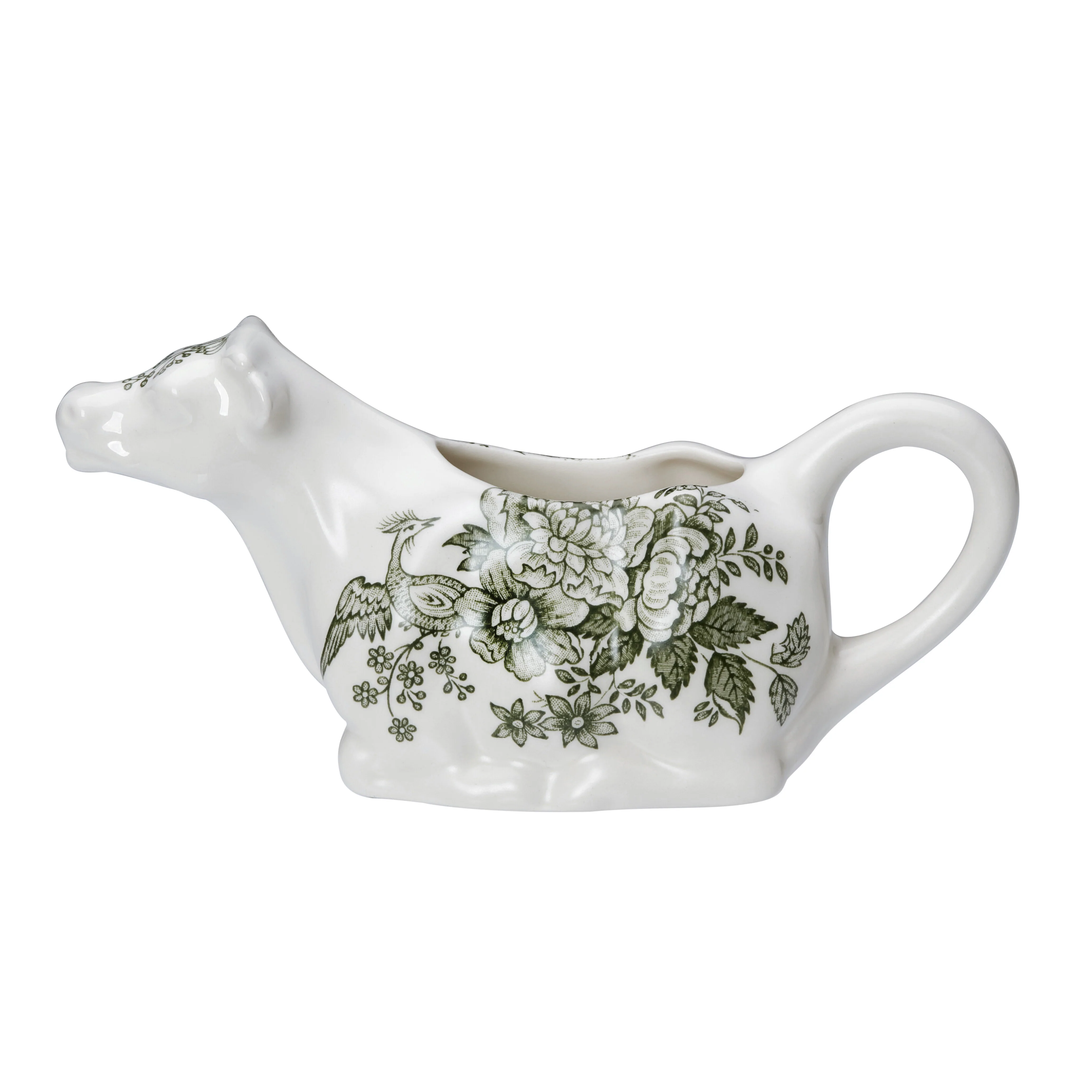 Green Asiatic Pheasants Cow Creamer 150ml/0.25pt