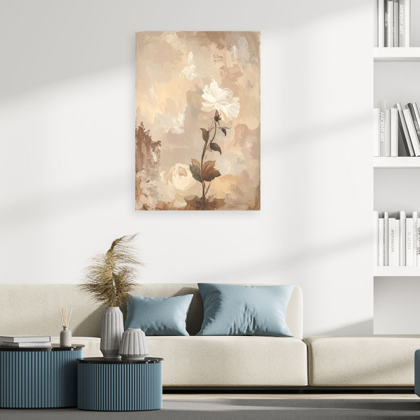 Obraz do salonu sypialni biura spa, Pastelowa Abstrakcja Kwiat róży 20x30