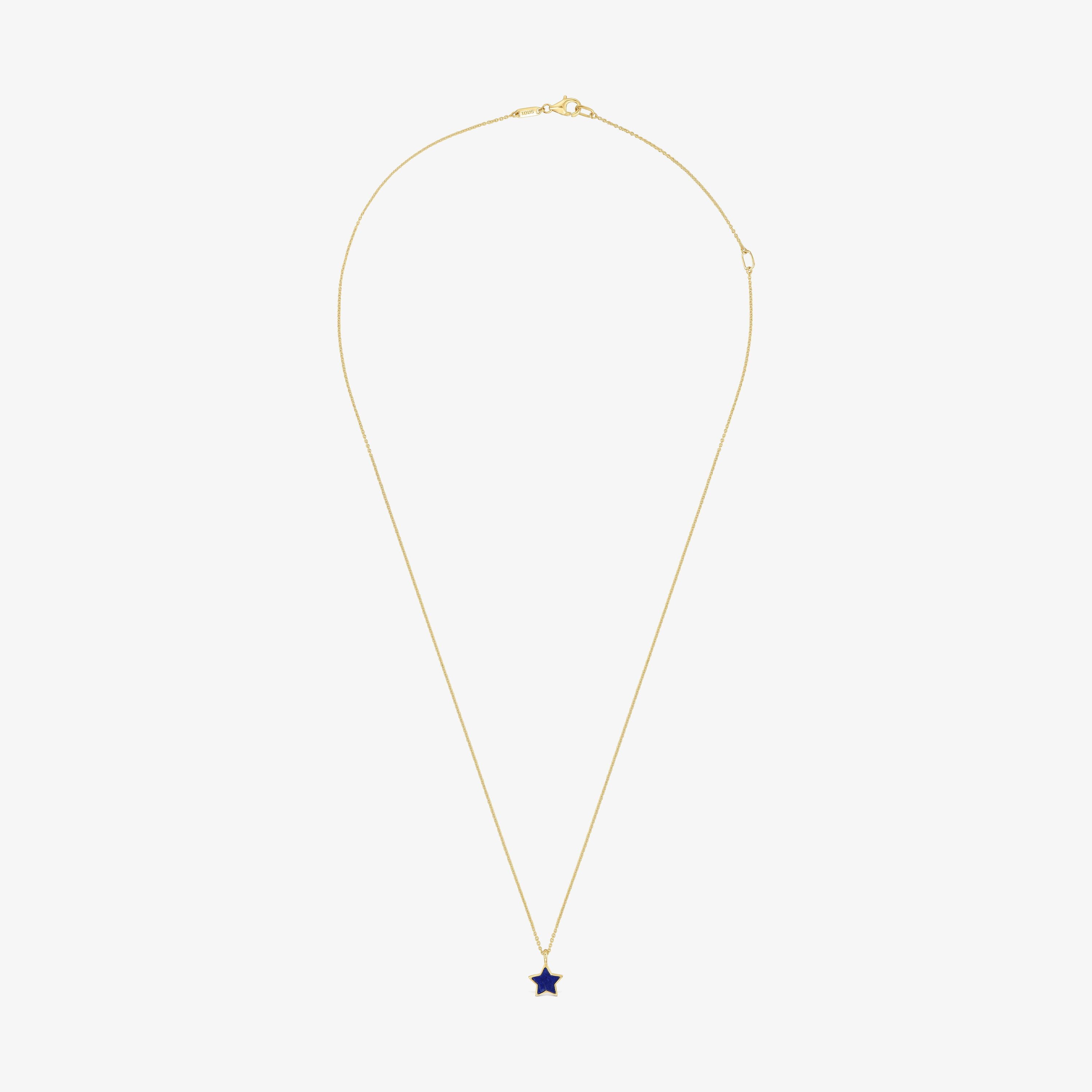Collar corto de oro 14 kt y lapislázuli XXS