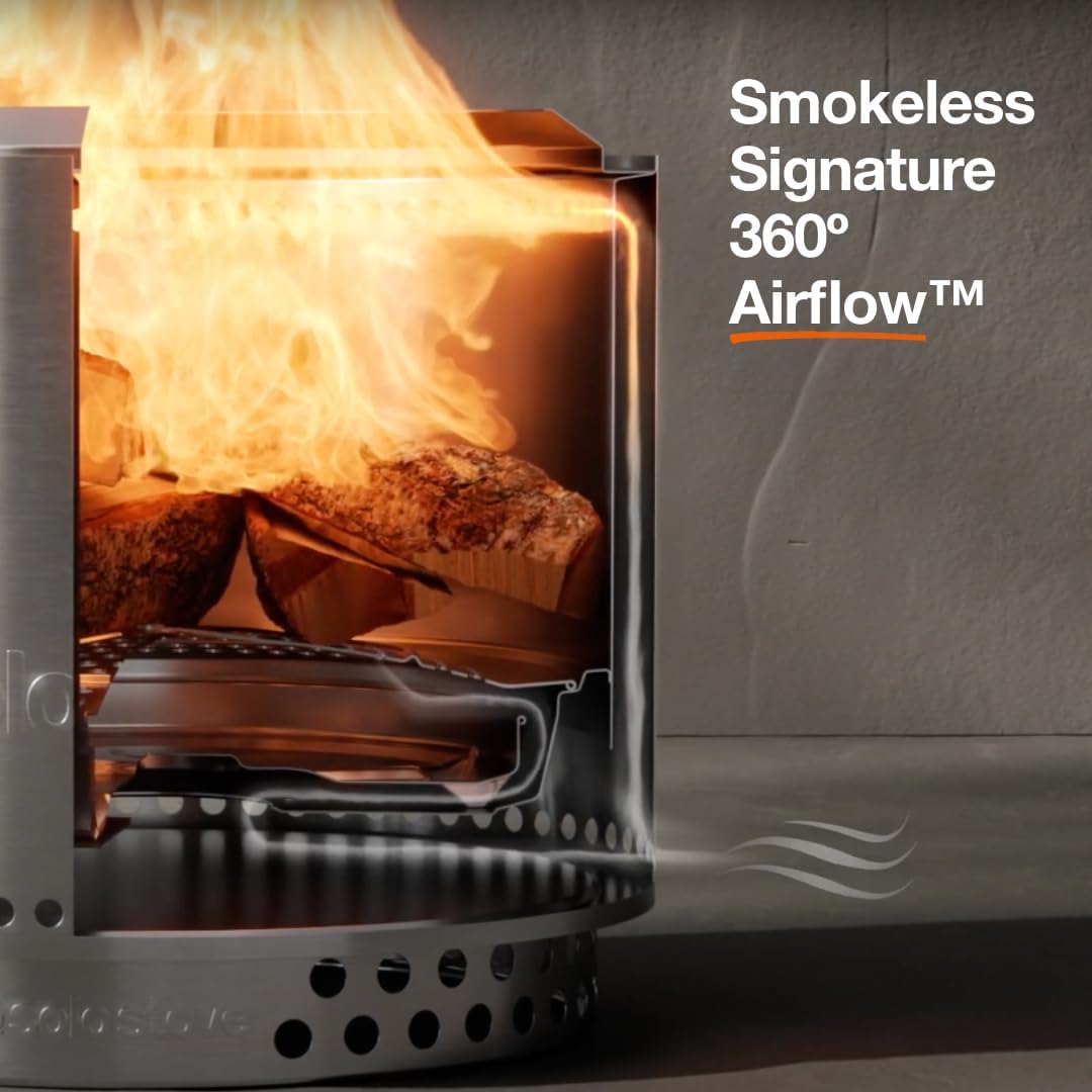 Solo Stove Yukon 27 Inch Smokeless Fire Pit with Removable Ash Pan - Wood Burning Portable Stainless Steel Outdoor Fireplace  Stainless Steel  Ideal for 6 or More People  38 lbs