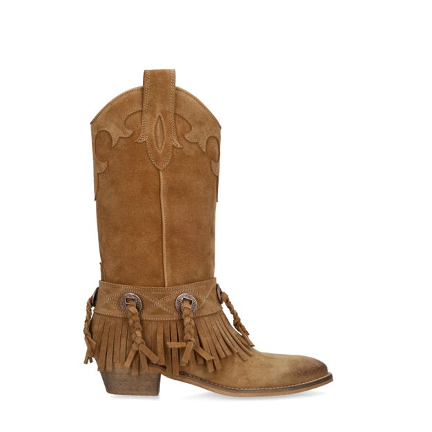Beige suède cowboylaarzen
