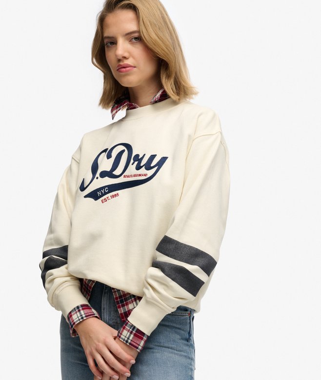 Varsity Script Loose Crew Sweatshirt