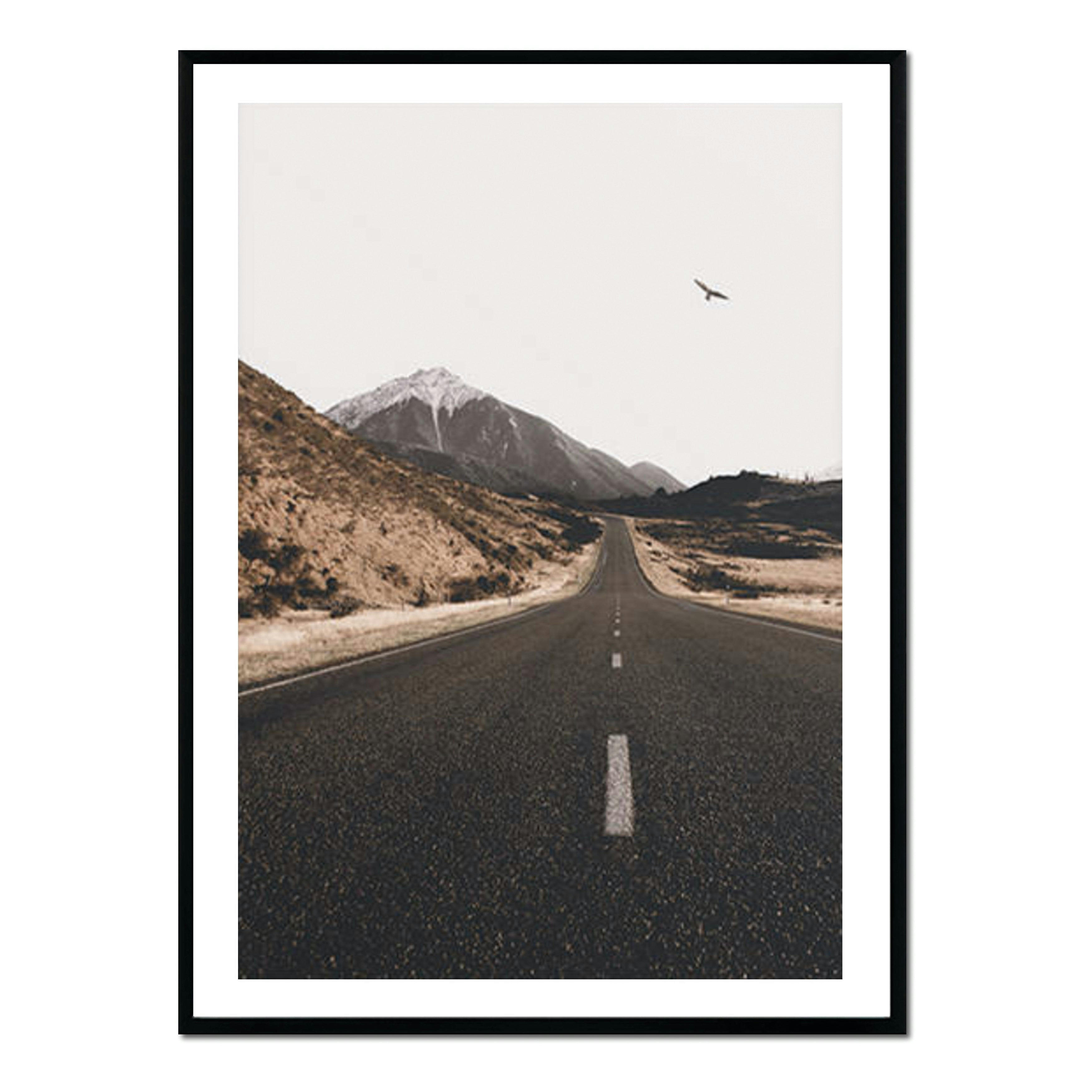MONTAÑA - Affiche avec cadre noir - Autoroute - 50x70
