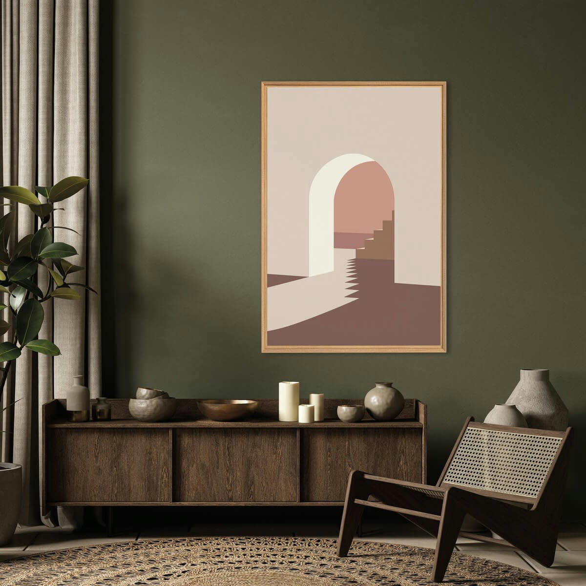 ARCHITECTURE - Tableau mural encadré escaliers 65x97 cm