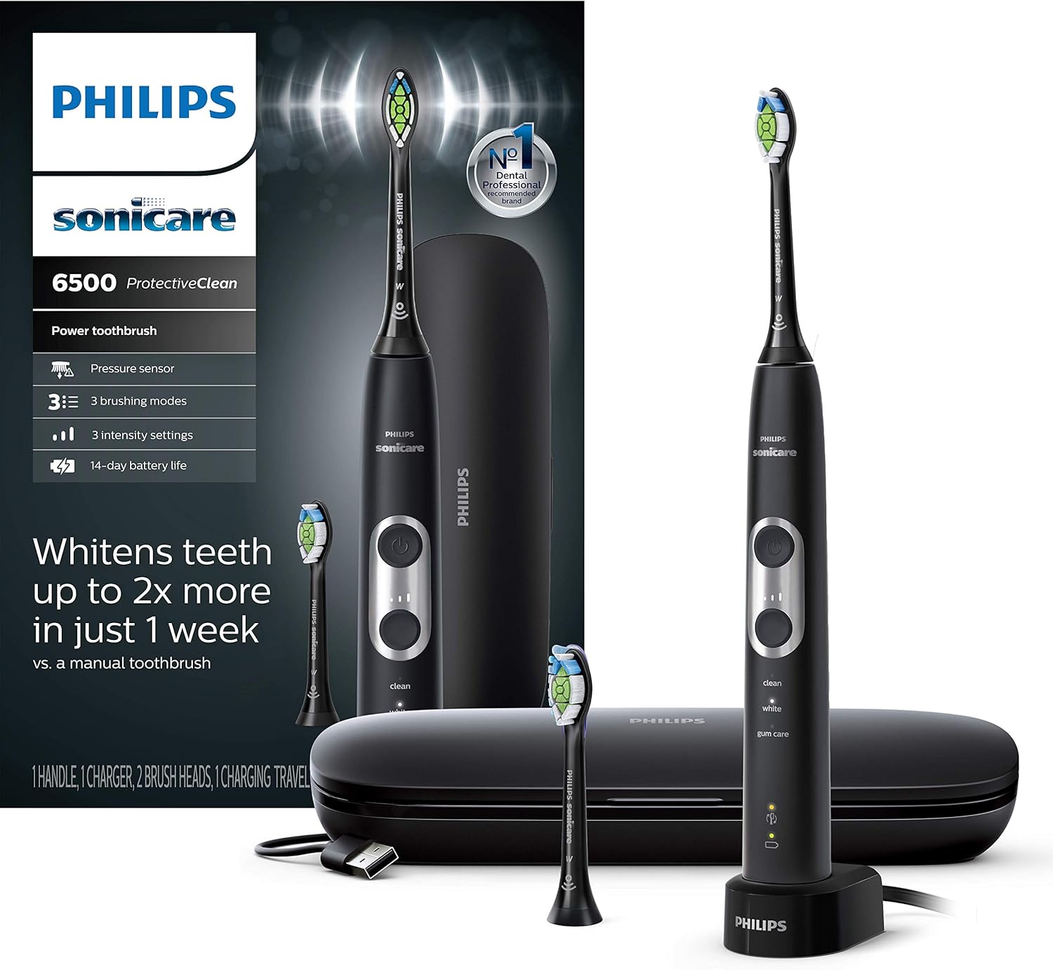 PHILIPS Sonicare Protective Clean 6500 Rechargeable Electric Toothbrush