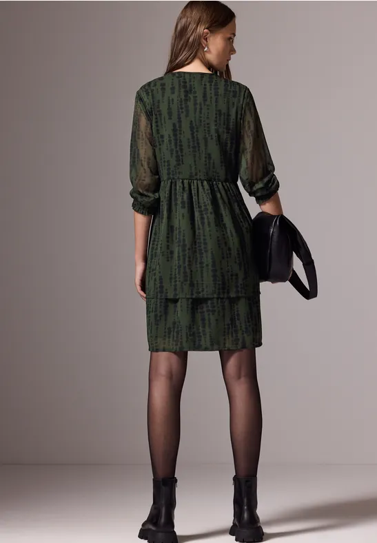 Bedrucktes Chiffon-Kleid