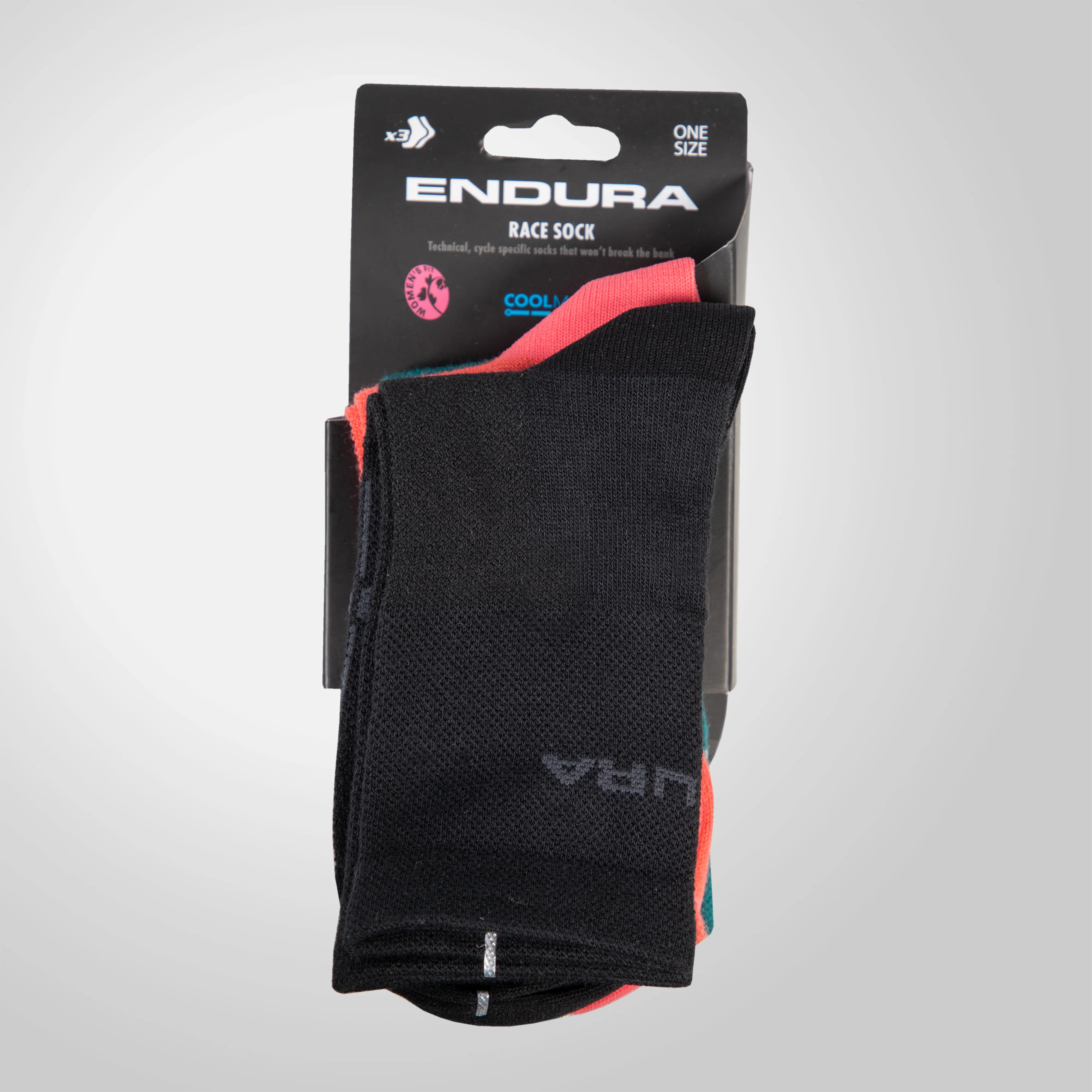 Women's Coolmax® Race 3-Pack Socks - Black