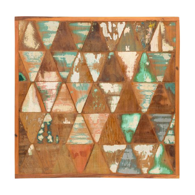 QUADRO 39 CM X 39 CM XILO TRIÂNGULOS