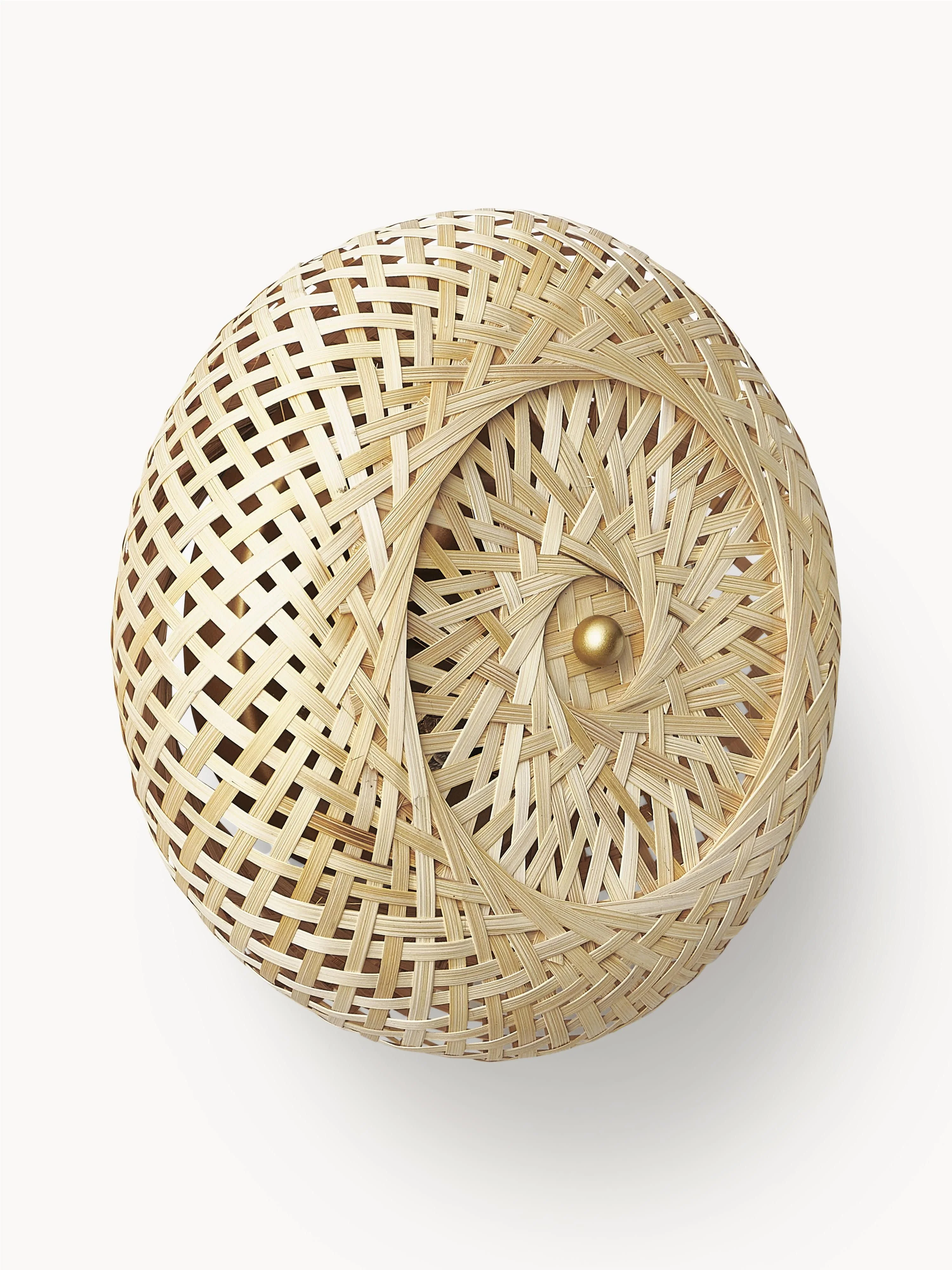 Design-Wandleuchte Evelyn aus Bambus, naturbelassen