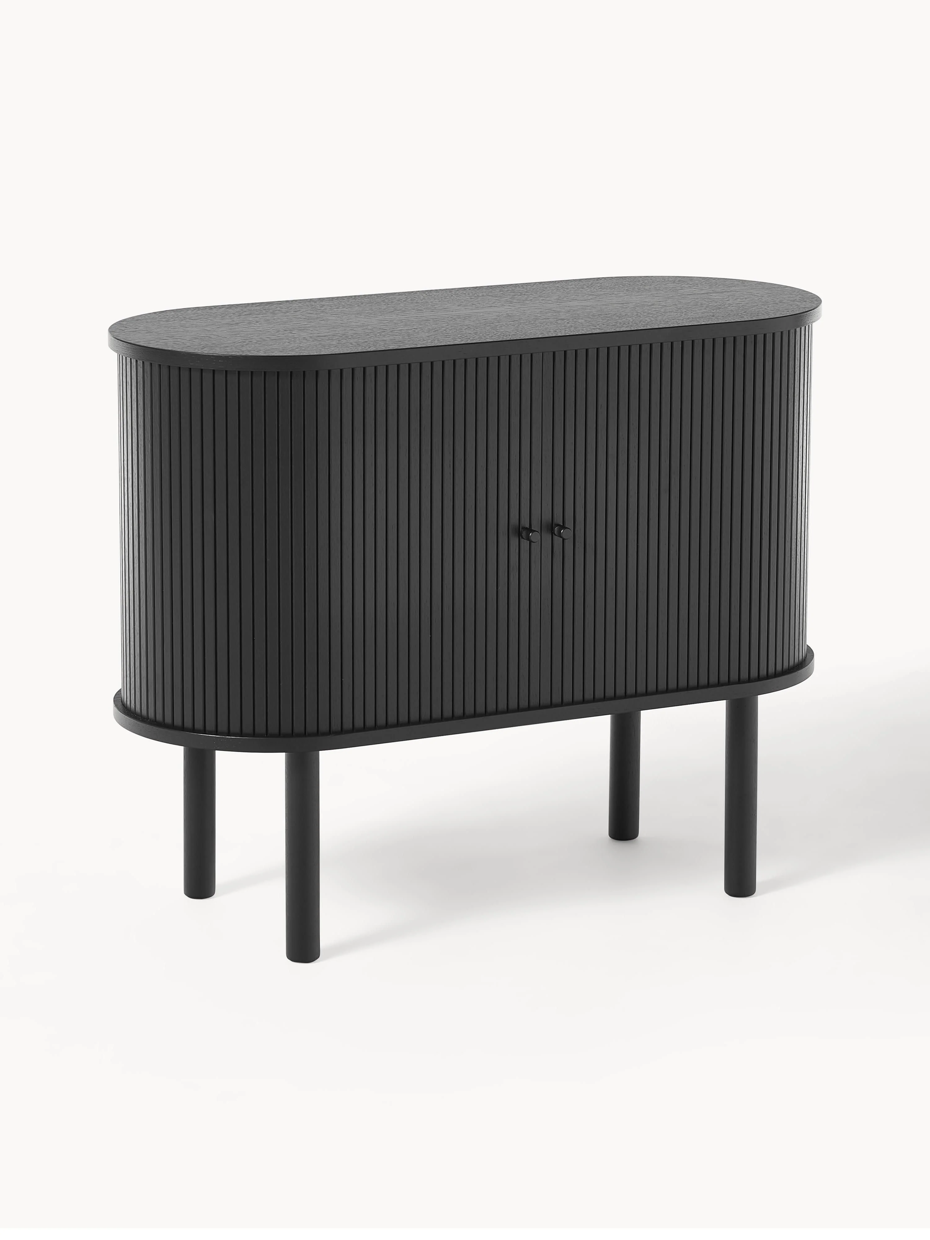 Kleines Sideboard Calary mit geriffelter Front
