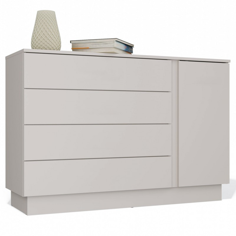Komoda Topeshop AMBER 1D4S Szafka 1 Drzwi 4 Szuflady Kaszmir Beż