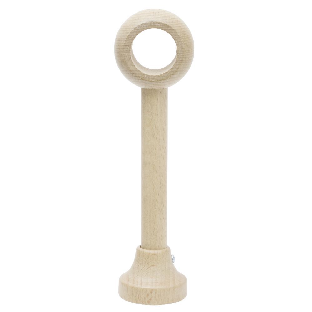 Support de tringle long à oeil en bois naturel Ø28mm