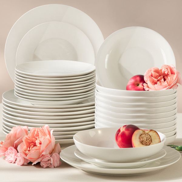 KONSIMO AD BELLA Ecru duży zestaw obiadowy 12 os. (36 el.) porcelana