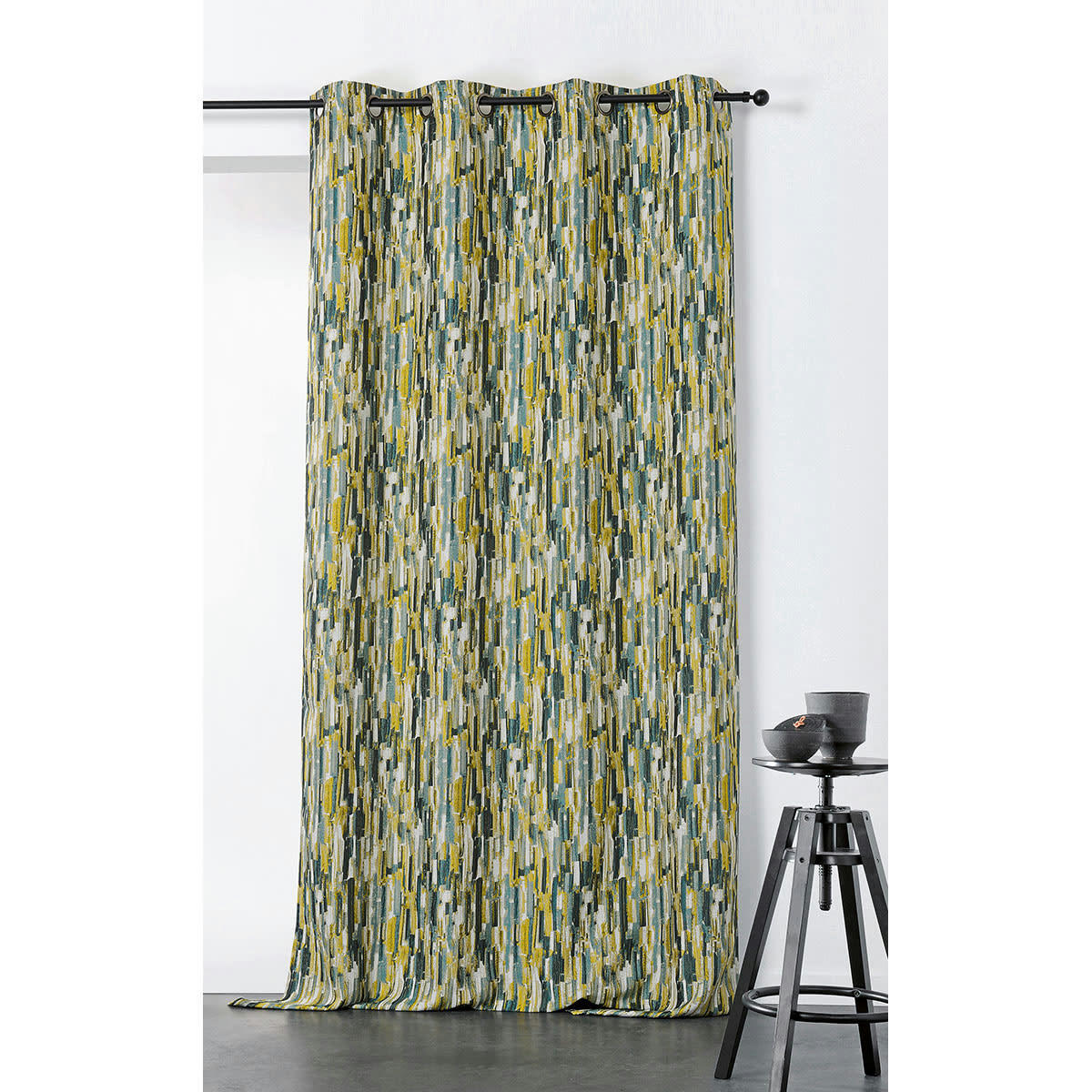 - Rideau d'ameublement aux impressions abstraites vert