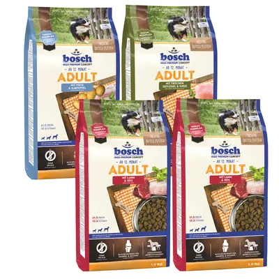 bosch Adult Dry Dog Food Mixed Trial Pack 4 x 1kg