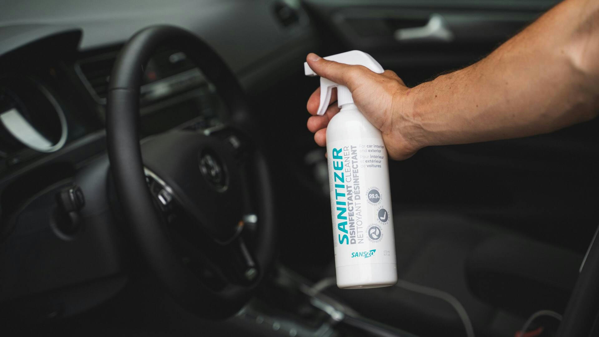 Sans-Zo Car Sanitizer Cleaner Disinfectant Spray, 473-mL