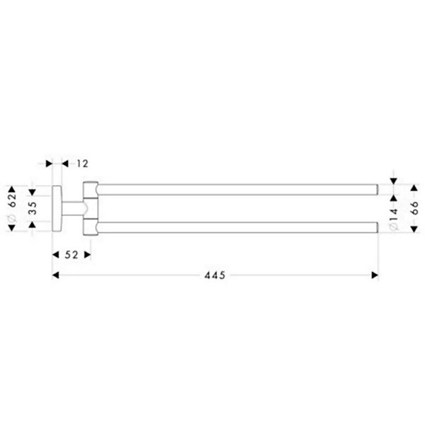 HANSGROHE Barre HANSGROHE Porte-serviette double nickel brossé Logis