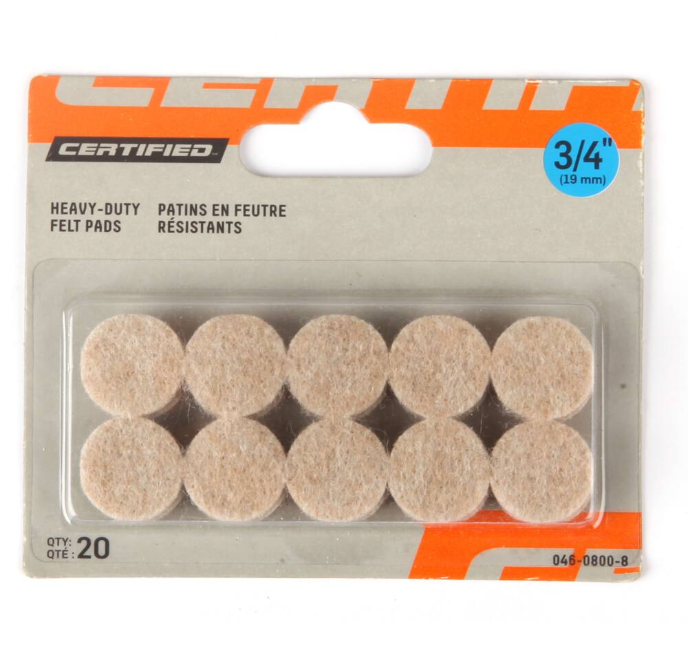 Self-Adhesive Heavy Duty Felt Pads, Protects Walls and Floors, Beige, Assorted Sizes