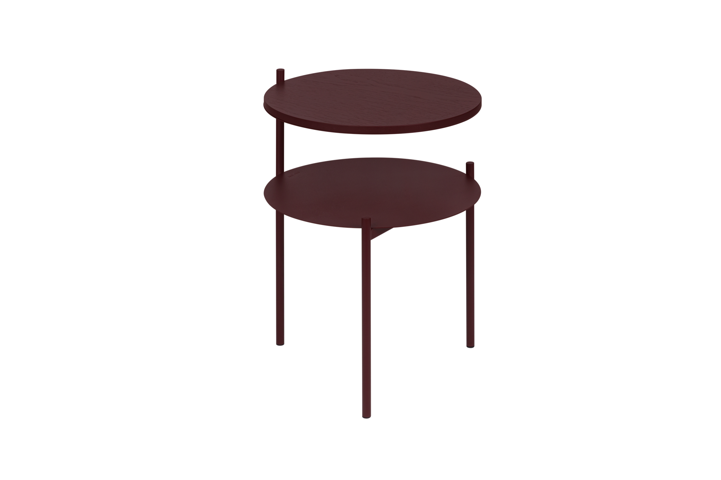 noo.ma Tu nachtkastje - Wine Berry, rond bijzettafeltje 42 x 42 x 55 cm